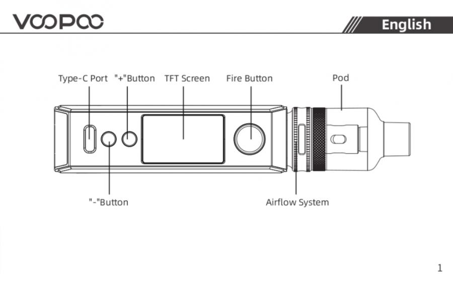 Voopoo Drag X Plus Manual (from PDF, Page 1): Parts